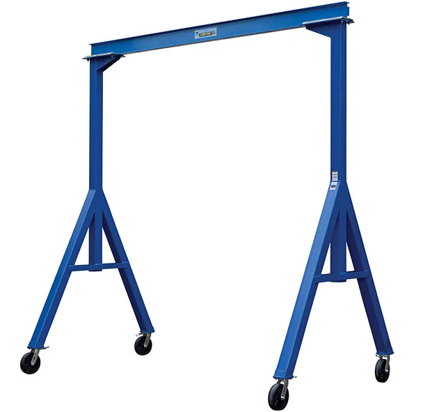 Vestil FHS-4-10 10' x 10' Fixed Height Steel Gantry Crane with Casters - 4,000 lb. Capacity