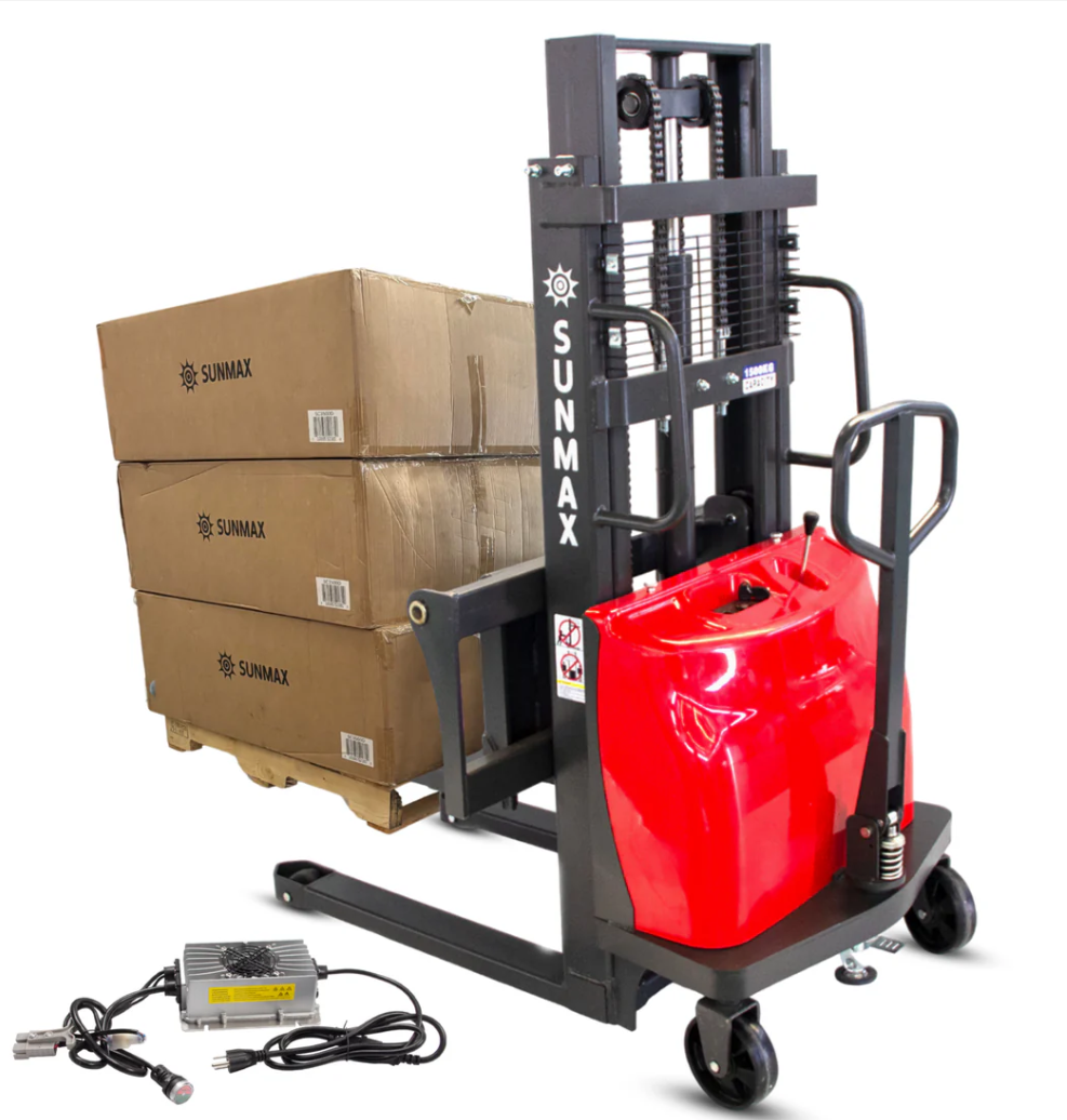 PS3300SE-2M Semi-Electric Pallet Stacker, 3300 lbs Capacity, 78" Lifting Height